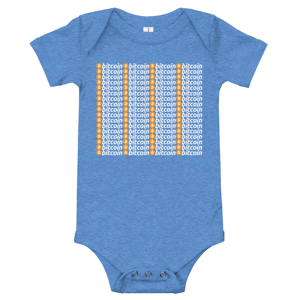 Bitcoins Baby Bodysuit  zeroconfs Heather Columbia Blue 3-6m 