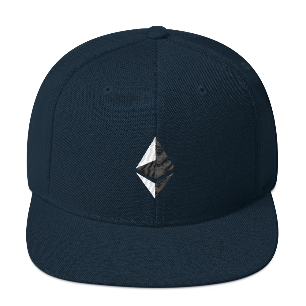 Ethereum Snapback Hat  zeroconfs Dark Navy  