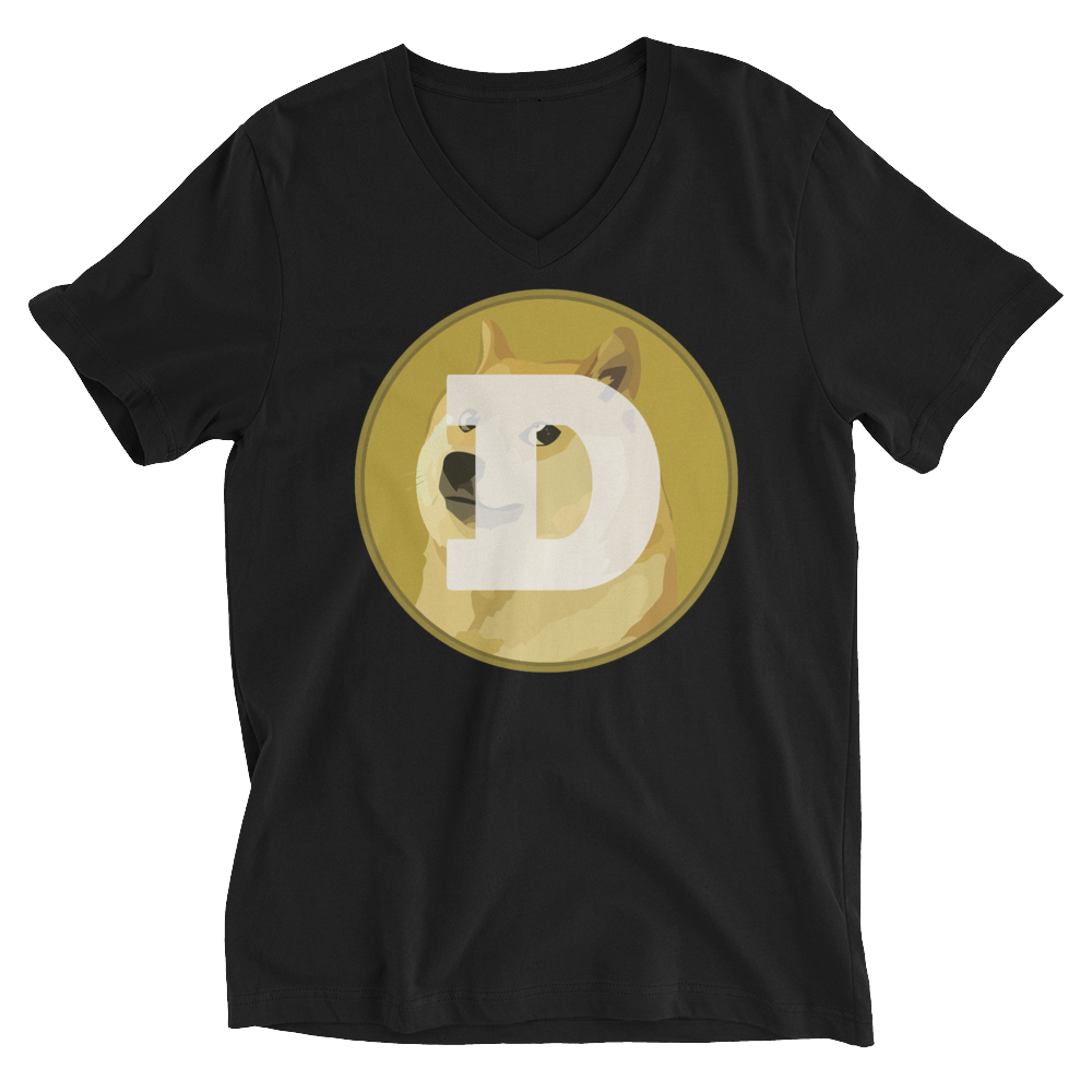 Dogecoin V-Neck T-Shirt  zeroconfs Black XS 