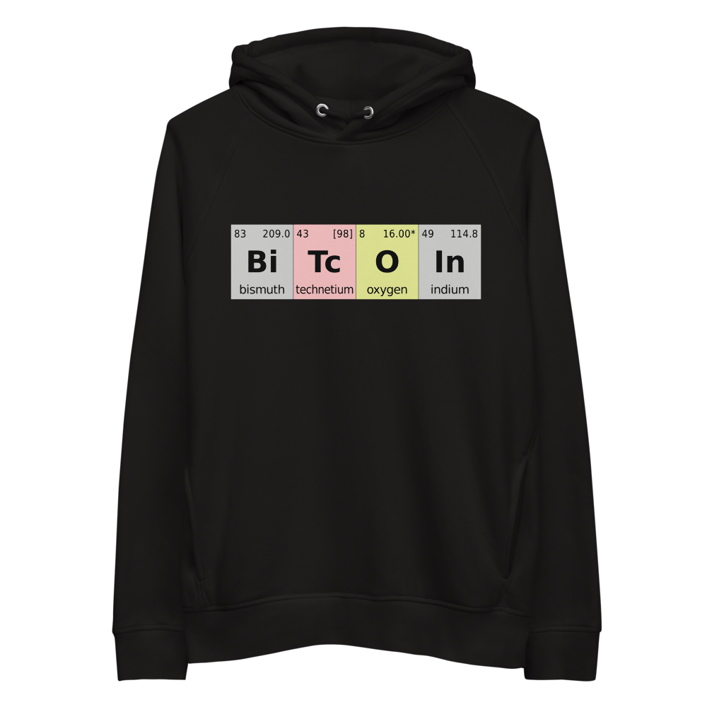 Bitcoin Periodic Table Premium Eco Hoodie  zeroconfs Black S 