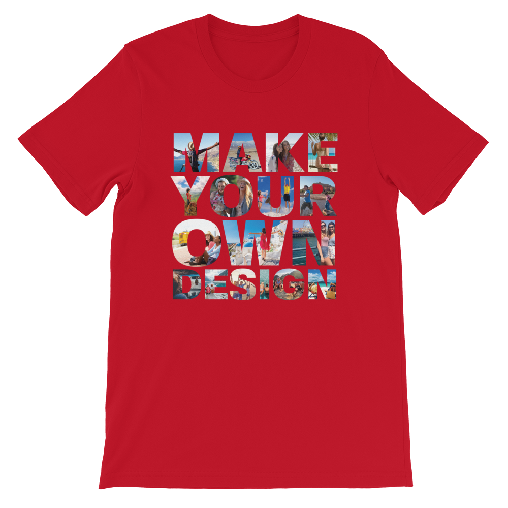 Make Your Own Design Customizable Short-Sleeve T-Shirt  zeroconfs Red S 