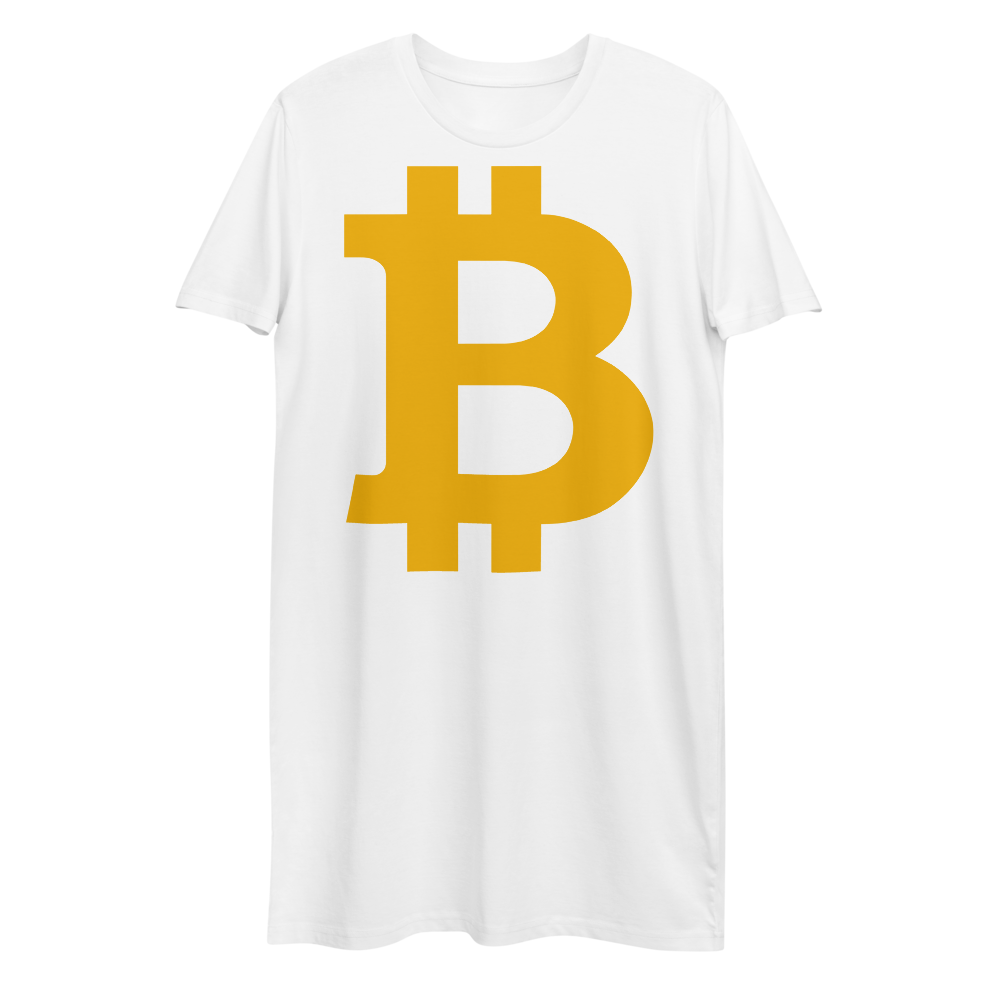 Bitcoin B Premium T-Shirt Dress  zeroconfs White XS 