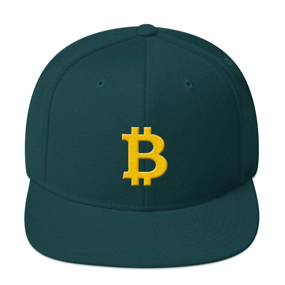 Bitcoin B Snapback Hat  zeroconfs Spruce  