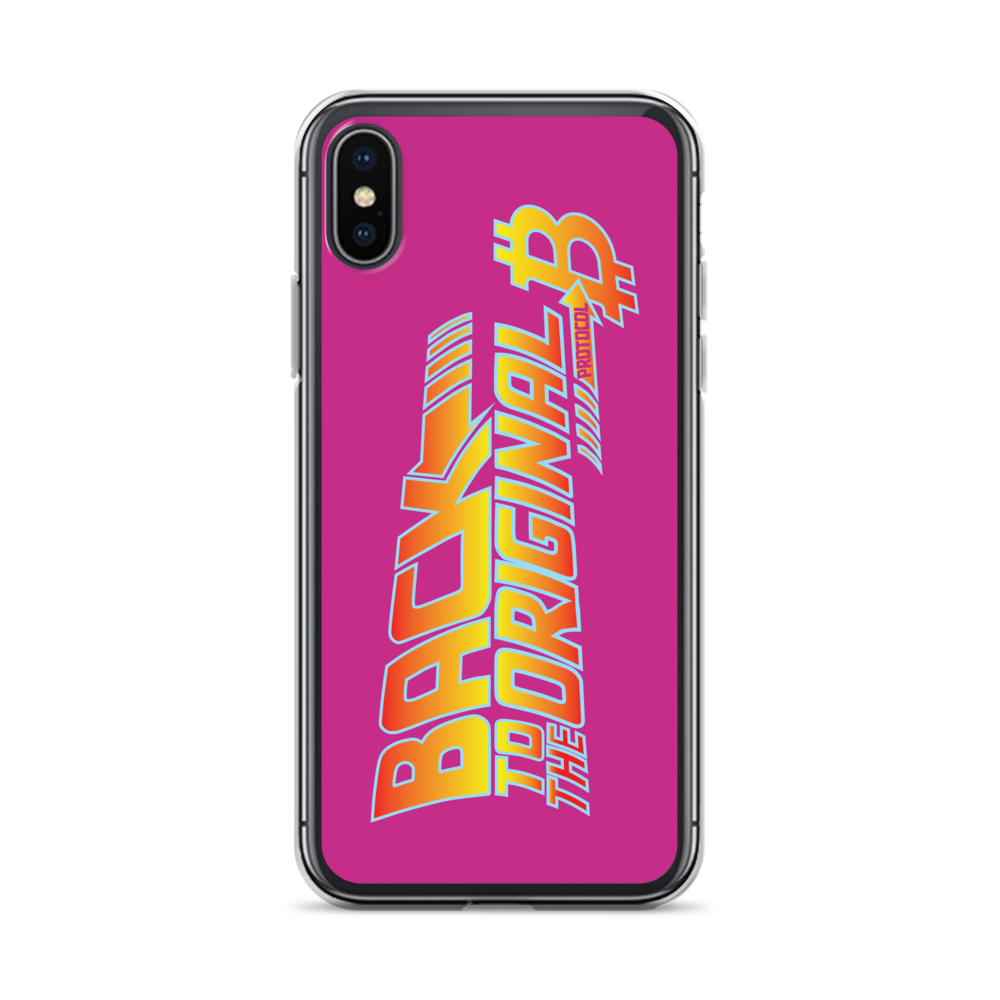 Back To The Original Bitcoin Protocol iPhone Case Pink  zeroconfs iPhone X/XS  