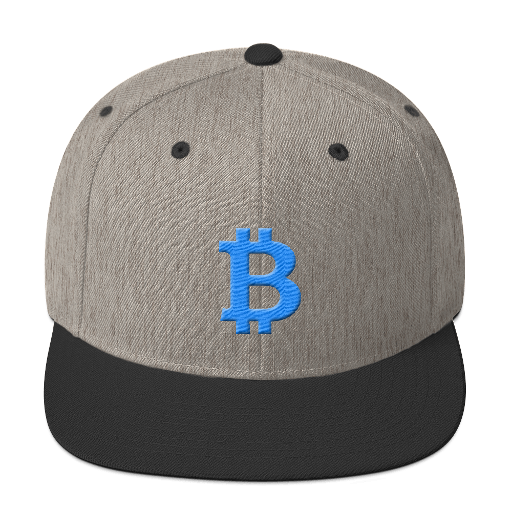Bitcoin B Snapback Hat Teal  zeroconfs Heather/Black  