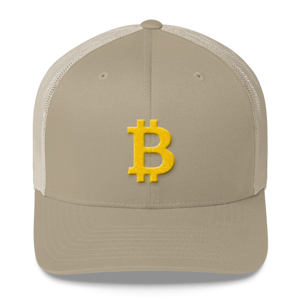 Bitcoin B Trucker Cap  zeroconfs Khaki  