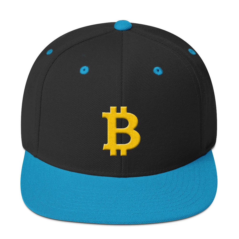Bitcoin B Snapback Hat  zeroconfs Black/ Teal  