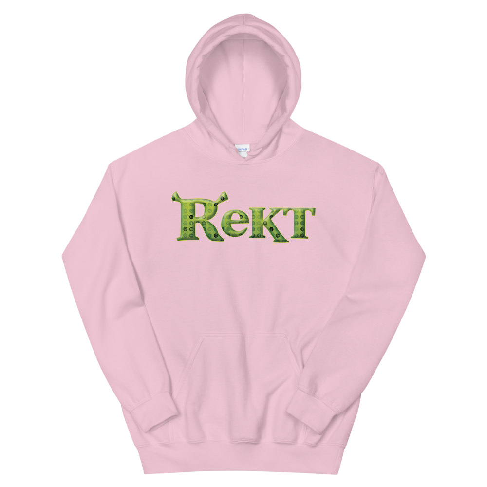Rekt Crypto Hooded Sweatshirt  zeroconfs Light Pink S 
