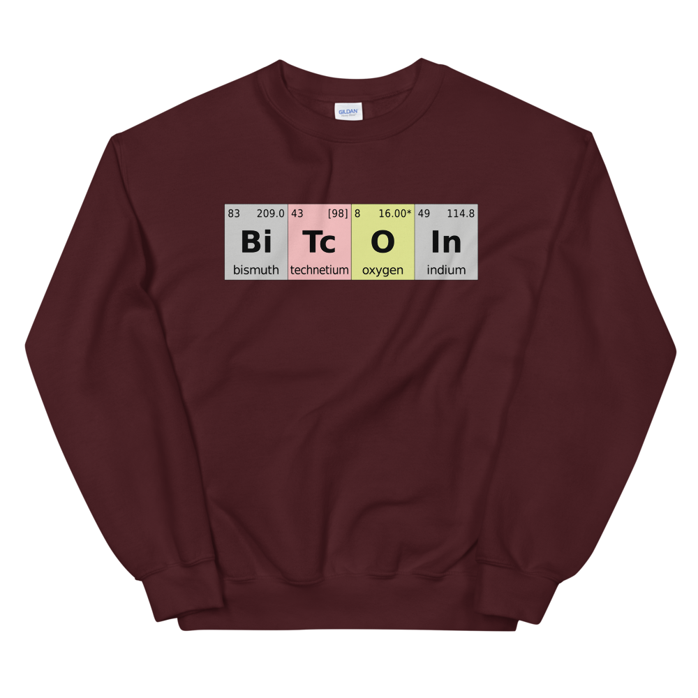 Bitcoin Periodic Table Women's Sweatshirt  zeroconfs Maroon S 