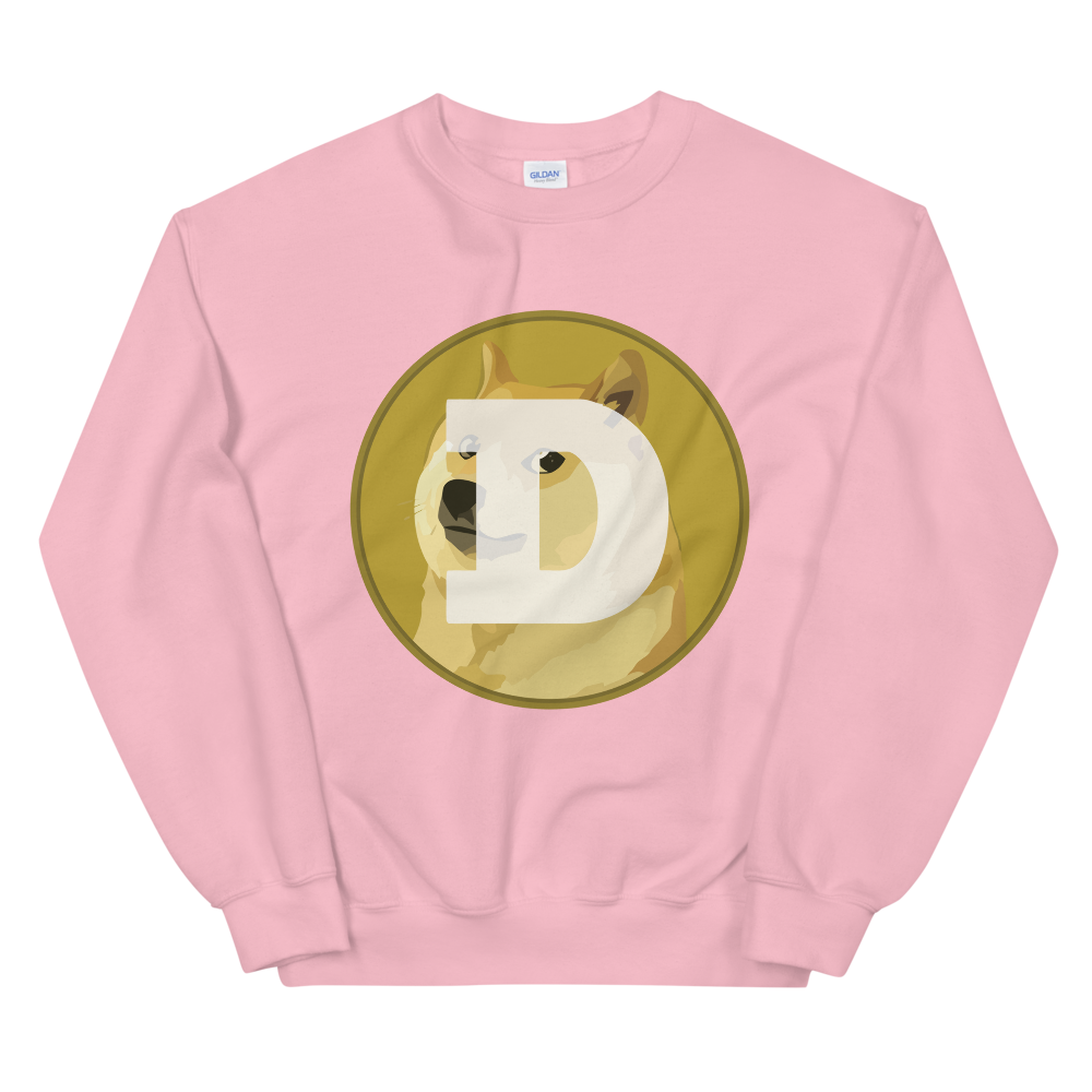 Dogecoin Women's Sweatshirt  zeroconfs Light Pink S 