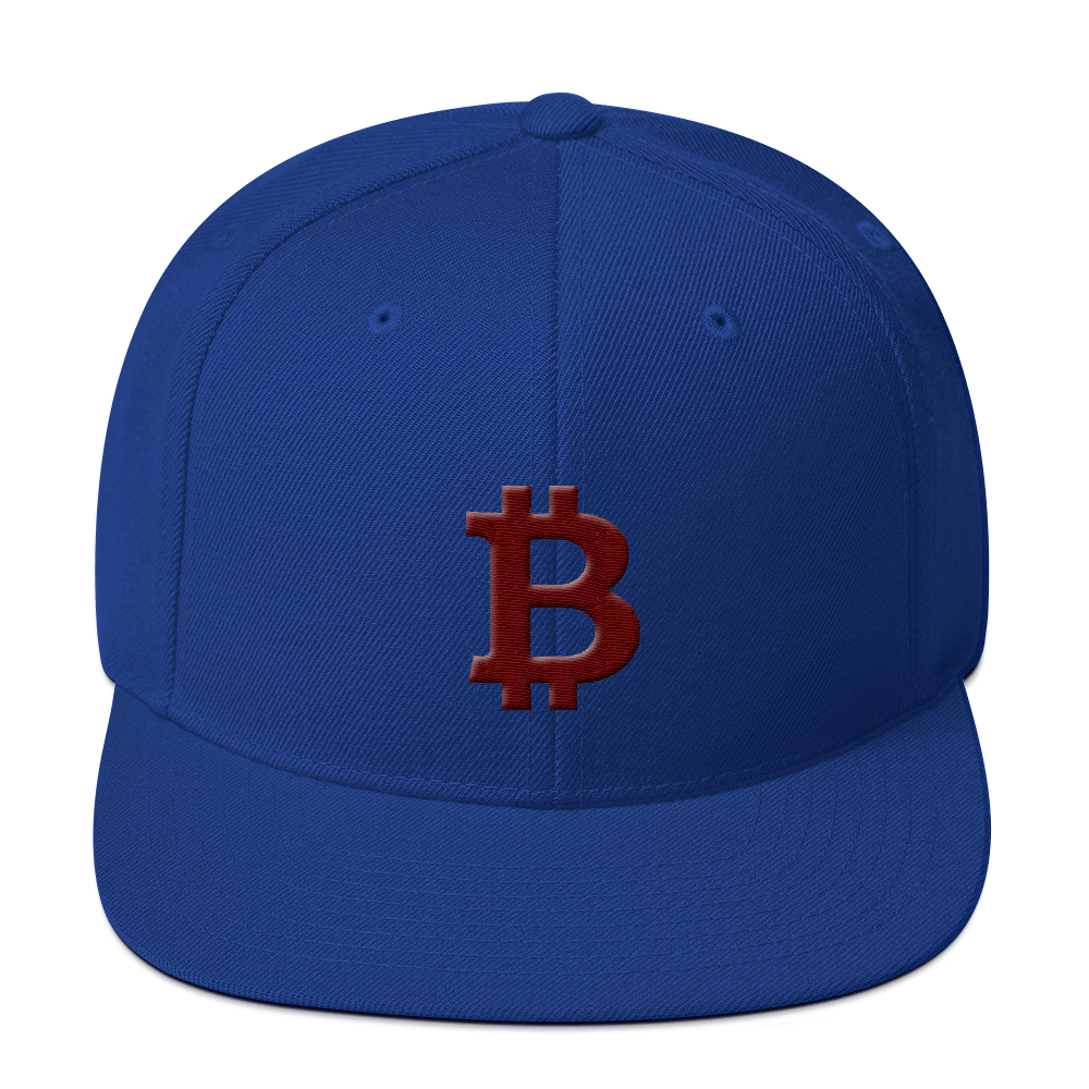 Bitcoin B Snapback Hat Maroon  zeroconfs Royal Blue  