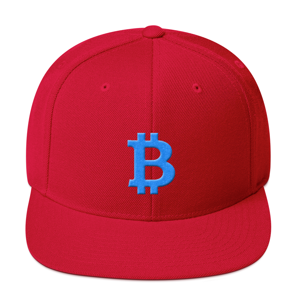 Bitcoin B Snapback Hat Teal  zeroconfs Red  