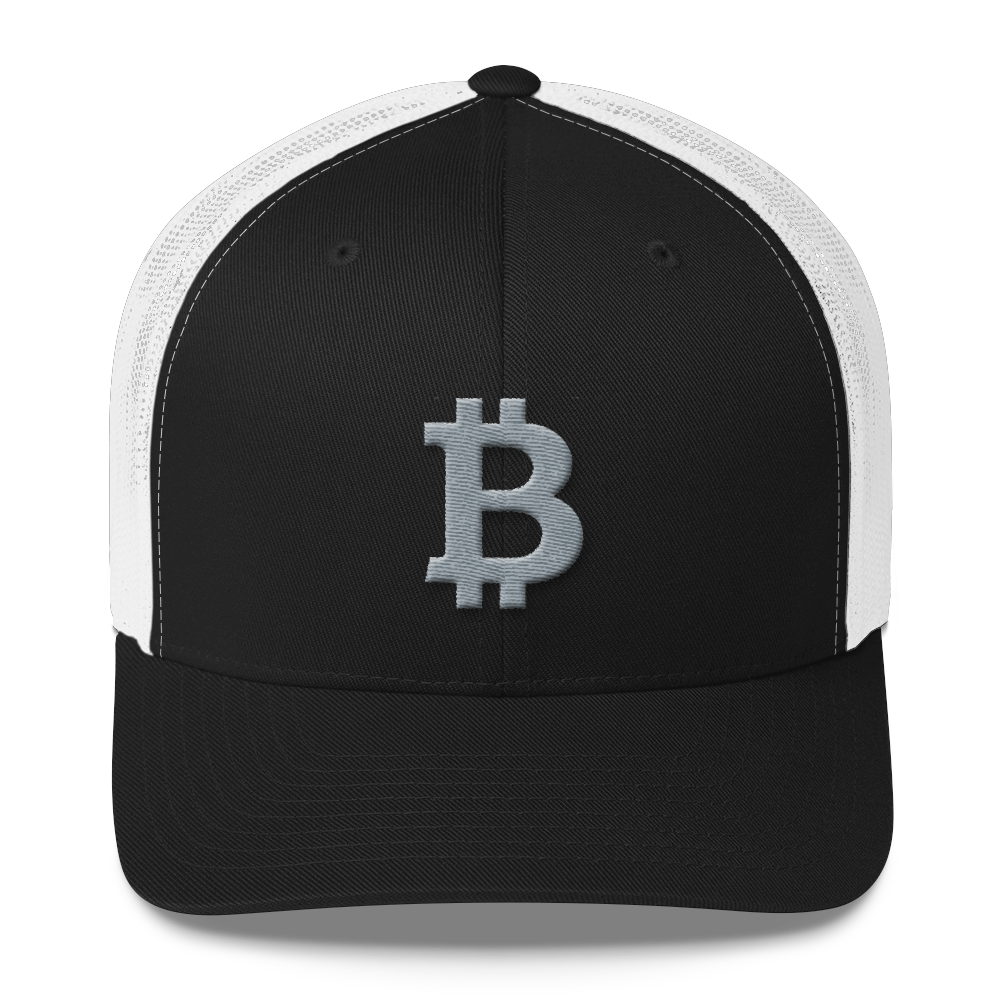 Bitcoin B Trucker Cap Gray  zeroconfs Black/ White  