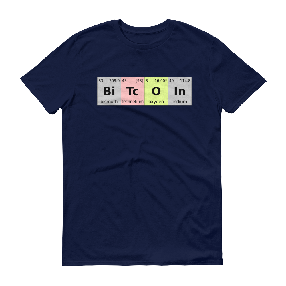 Bitcoin Periodic Table Short-Sleeve T-Shirt  zeroconfs Navy S 