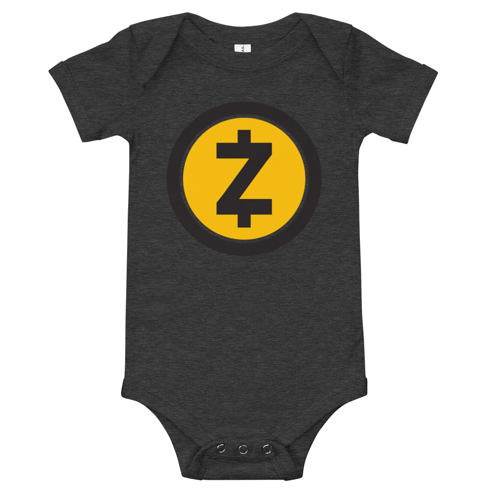 Zcash Baby Bodysuit  zeroconfs Dark Grey Heather 3-6m 