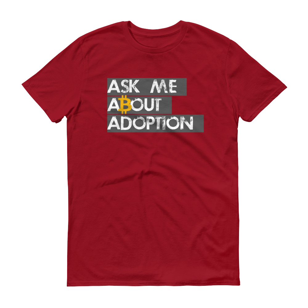 Ask Me About Adoption Bitcoin Short-Sleeve T-Shirt  zeroconfs Independence Red S 