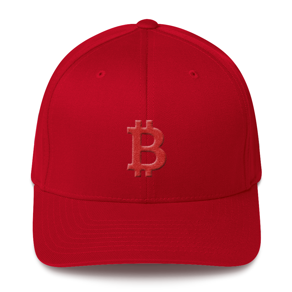 Bitcoin B Flexfit Cap Red  zeroconfs Red S/M 