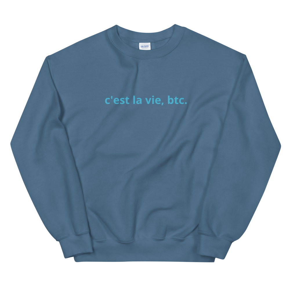 Such Is Life, Bitcoin Women's Sweatshirt  zeroconfs Indigo Blue S 