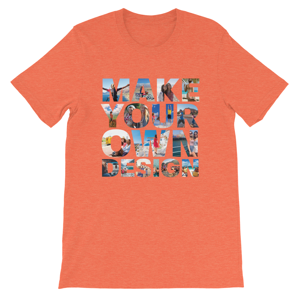 Make Your Own Design Customizable Short-Sleeve T-Shirt  zeroconfs Heather Orange S 