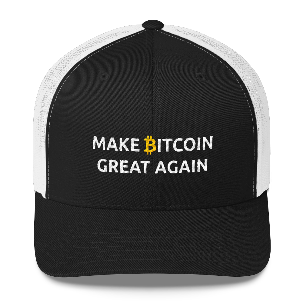 Make Bitcoin Great Again Trucker Cap  zeroconfs Black/ White  