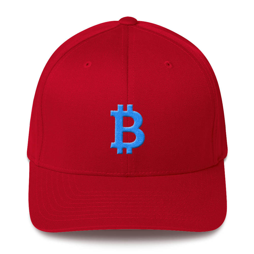 Bitcoin B Flexfit Cap Teal  zeroconfs Red S/M 