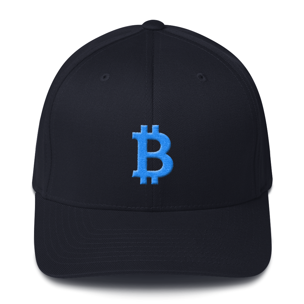 Bitcoin B Flexfit Cap Teal  zeroconfs Dark Navy S/M 