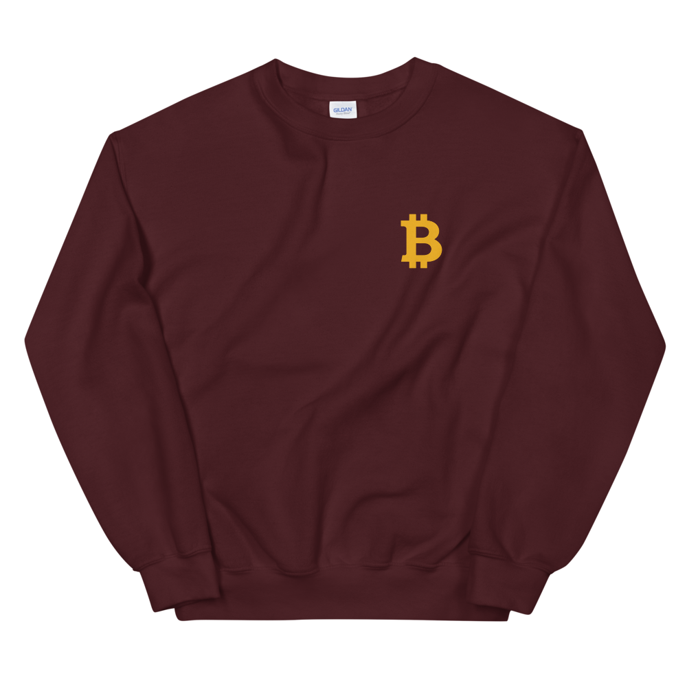 Bitcoin Small B Sweatshirt  zeroconfs Maroon S 