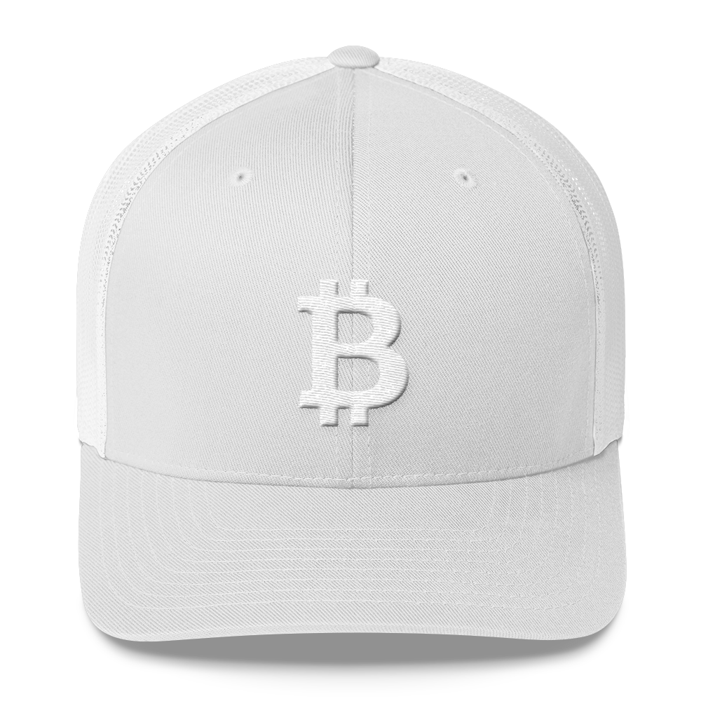 Bitcoin B Trucker Cap White  zeroconfs White  