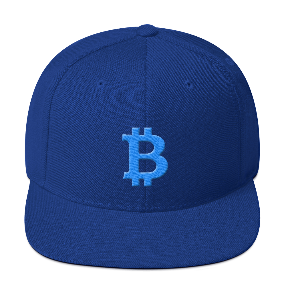 Bitcoin B Snapback Hat Teal  zeroconfs Royal Blue  