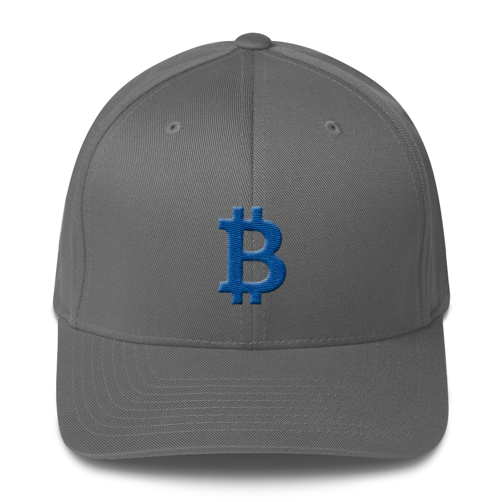 Bitcoin B Flexfit Cap Blue  zeroconfs Grey S/M 