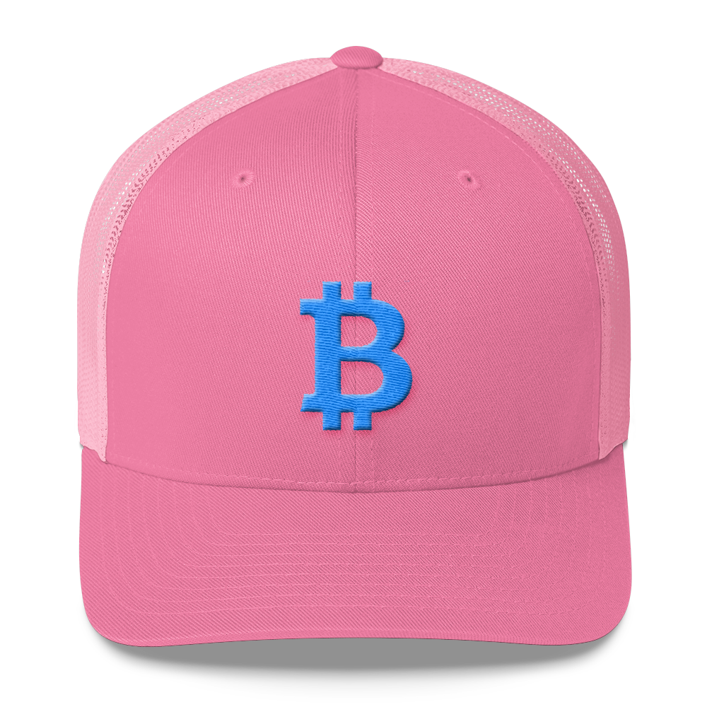 Bitcoin B Trucker Cap Teal  zeroconfs Pink  