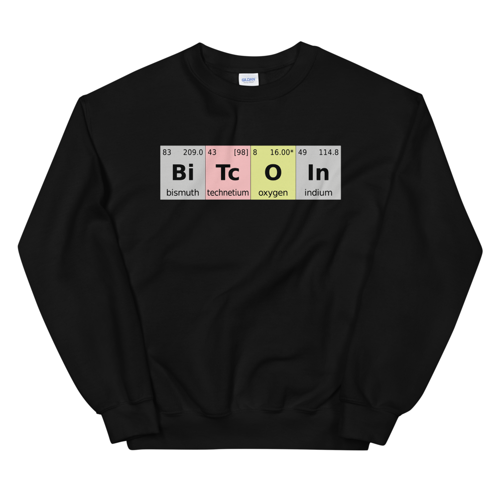 Bitcoin Periodic Table Sweatshirt  zeroconfs Black S 