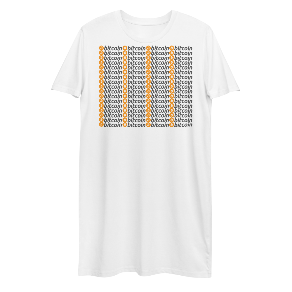 Bitcoins Premium T-Shirt Dress  zeroconfs White XS 