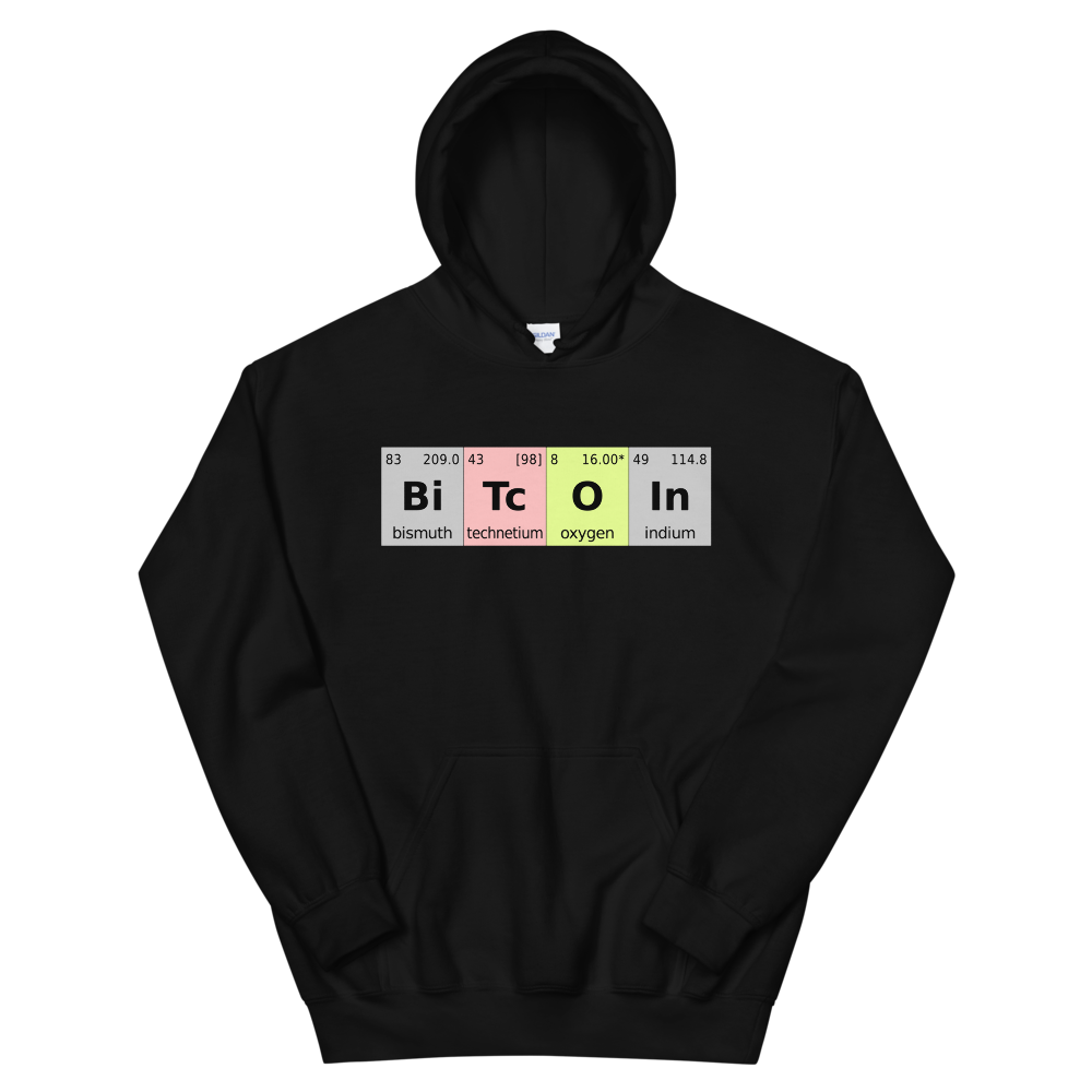 Bitcoin Periodic Table Hooded Sweatshirt  zeroconfs Black S 