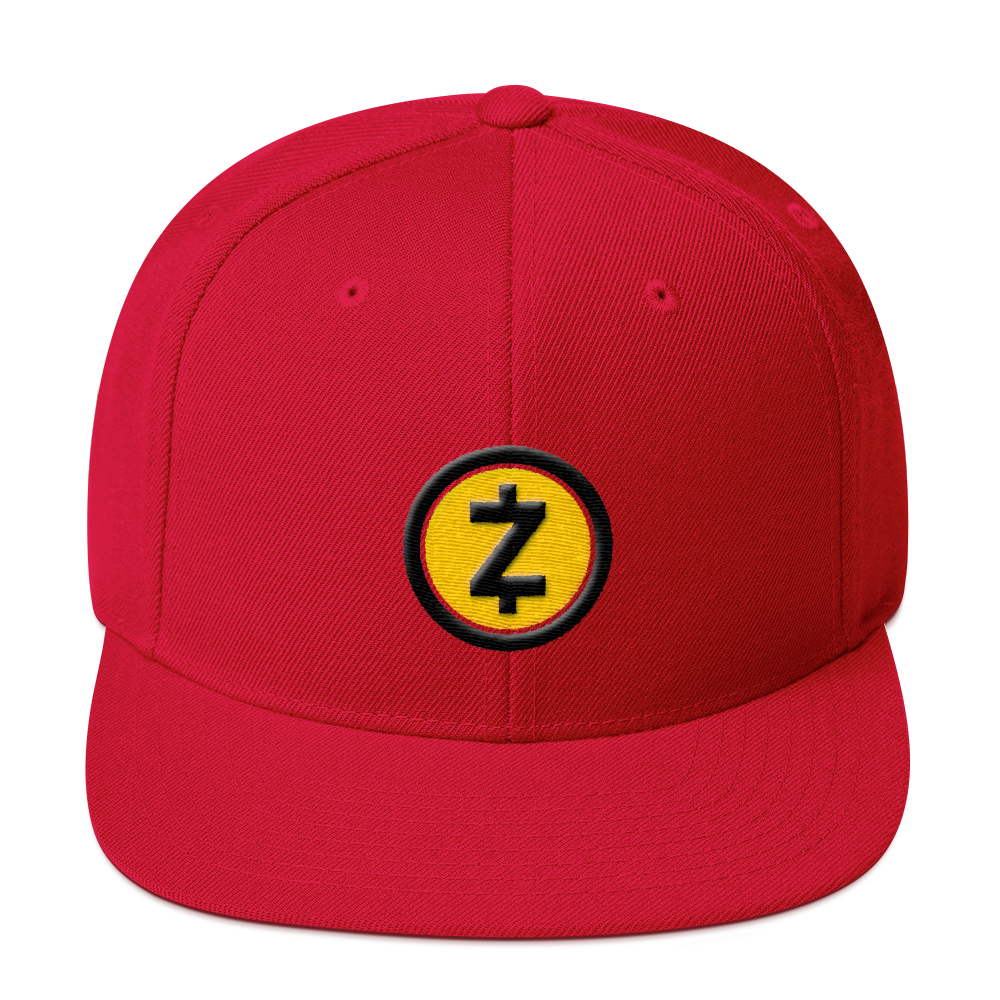 Zcash Snapback Hat  zeroconfs Red  