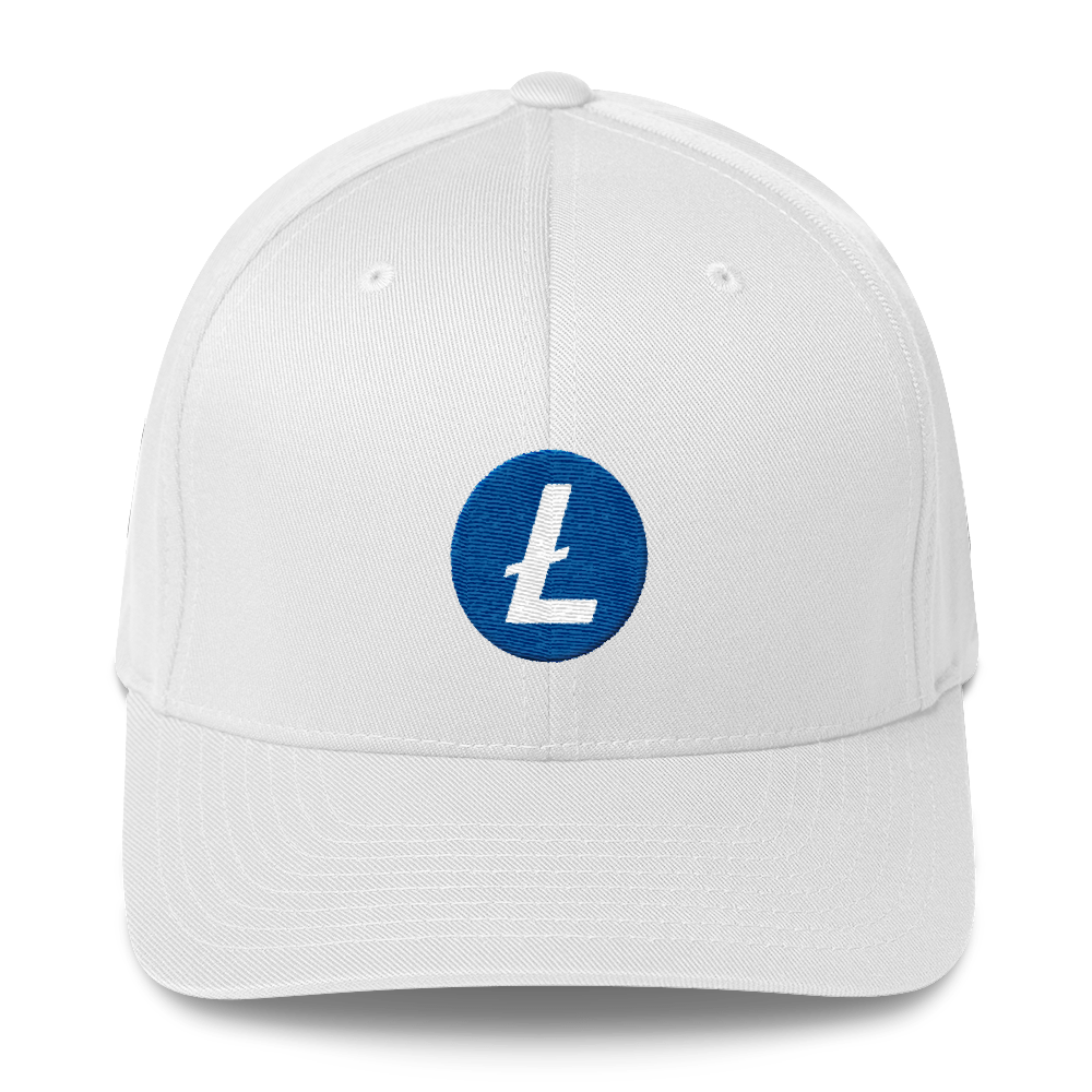 Litecoin Flexfit Cap  zeroconfs White S/M 