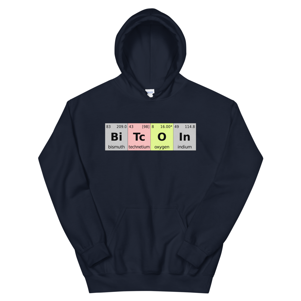 Bitcoin Periodic Table Hooded Sweatshirt  zeroconfs Navy S 