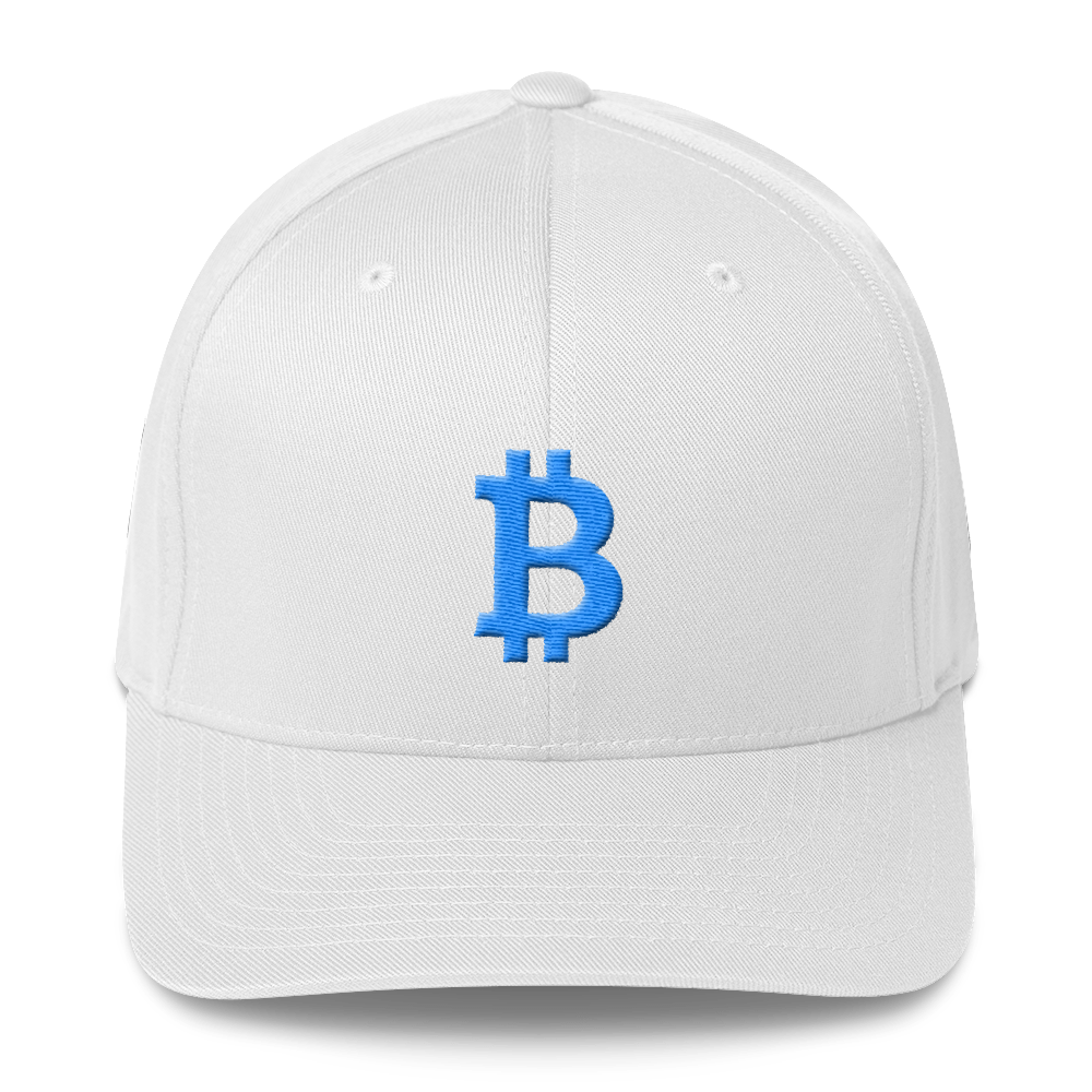 Bitcoin B Flexfit Cap Teal  zeroconfs White S/M 
