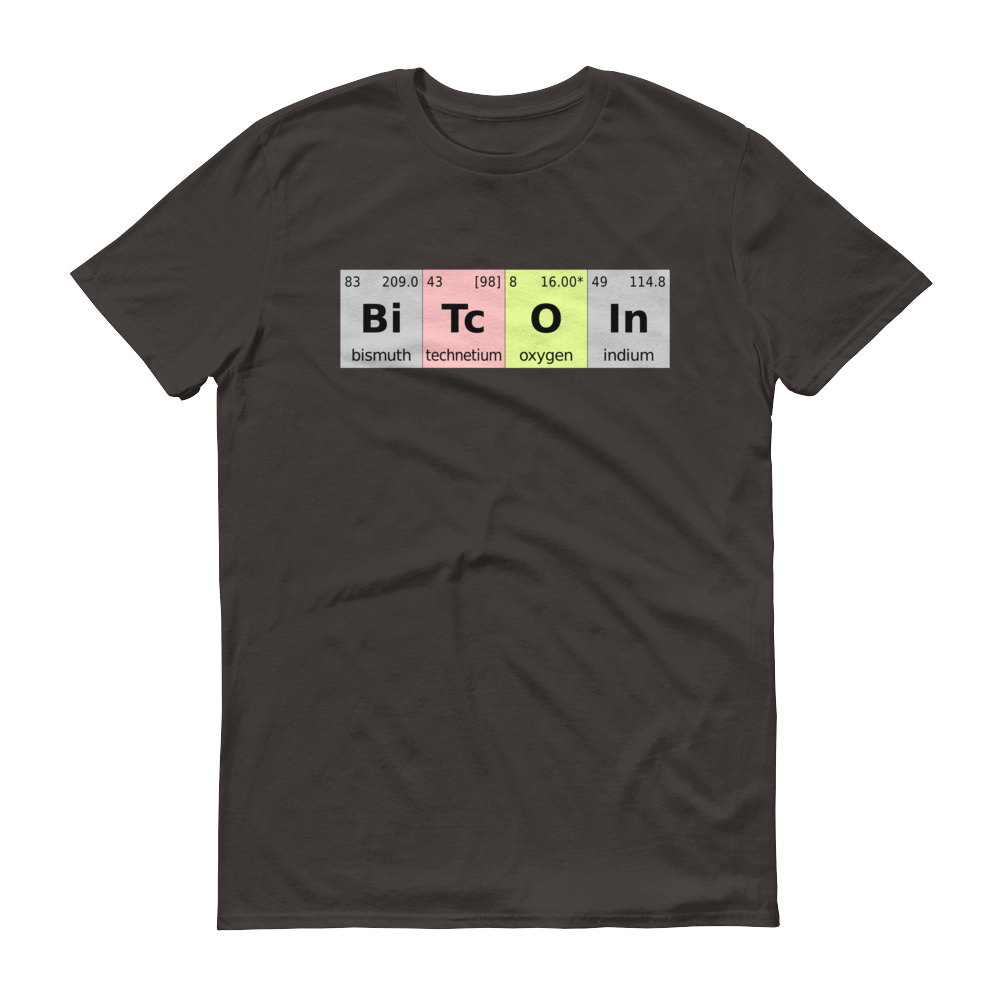 Bitcoin Periodic Table Short-Sleeve T-Shirt  zeroconfs Smoke S 