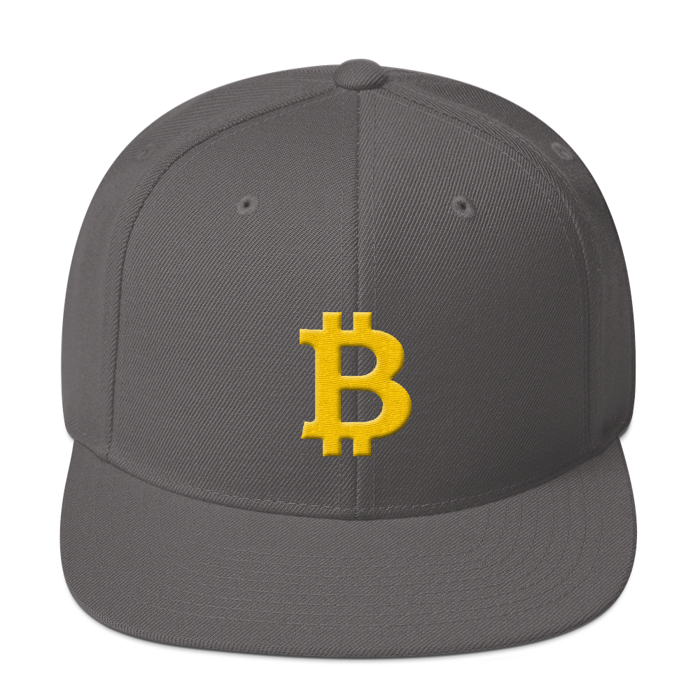 Bitcoin B Snapback Hat  zeroconfs Dark Grey  