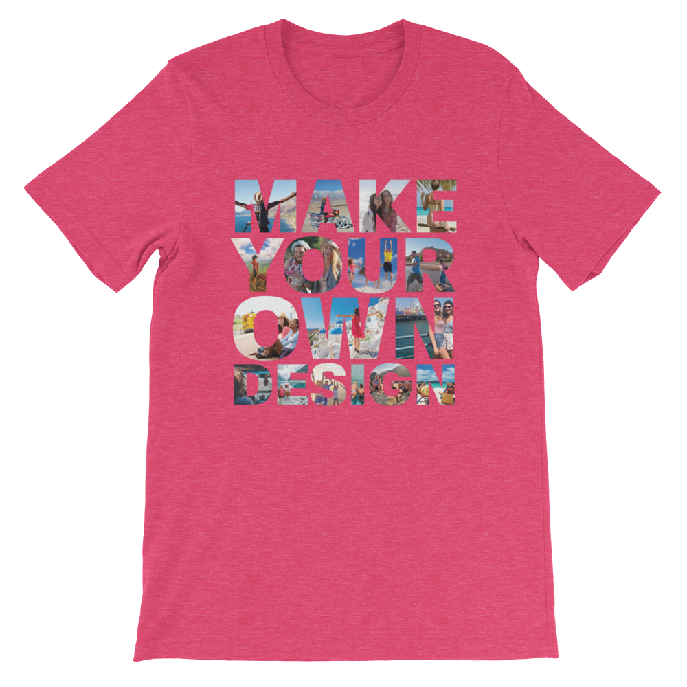 Make Your Own Design Customizable Short-Sleeve T-Shirt  zeroconfs Heather Raspberry S 