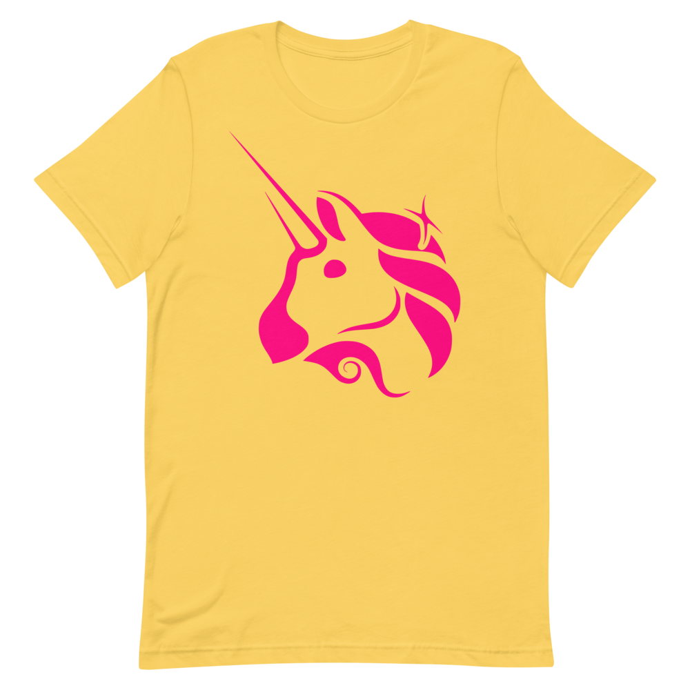 Uniswap Unicorn Short-Sleeve T-Shirt  zeroconfs Yellow S 