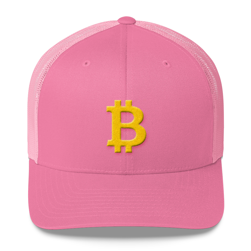 Bitcoin B Trucker Cap  zeroconfs Pink  