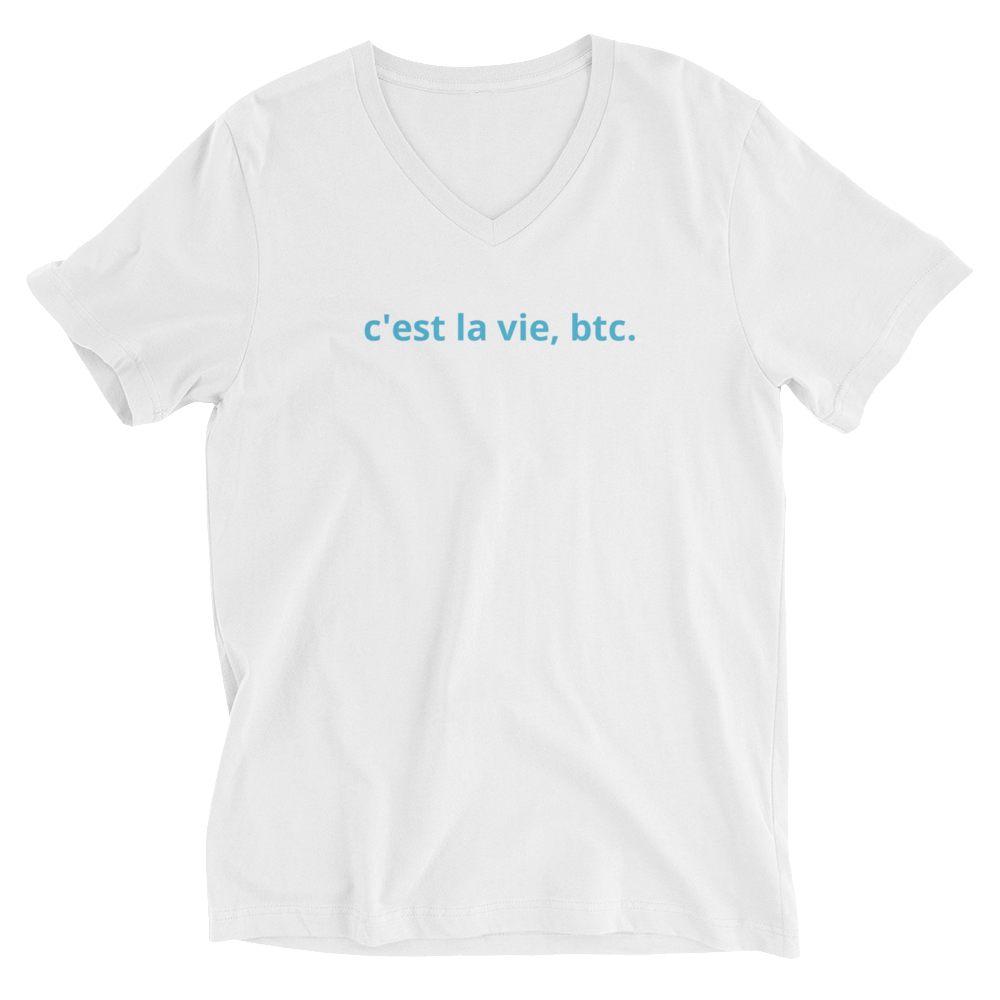 Such Is Life Bitcoin V-Neck T-Shirt  zeroconfs White XS 