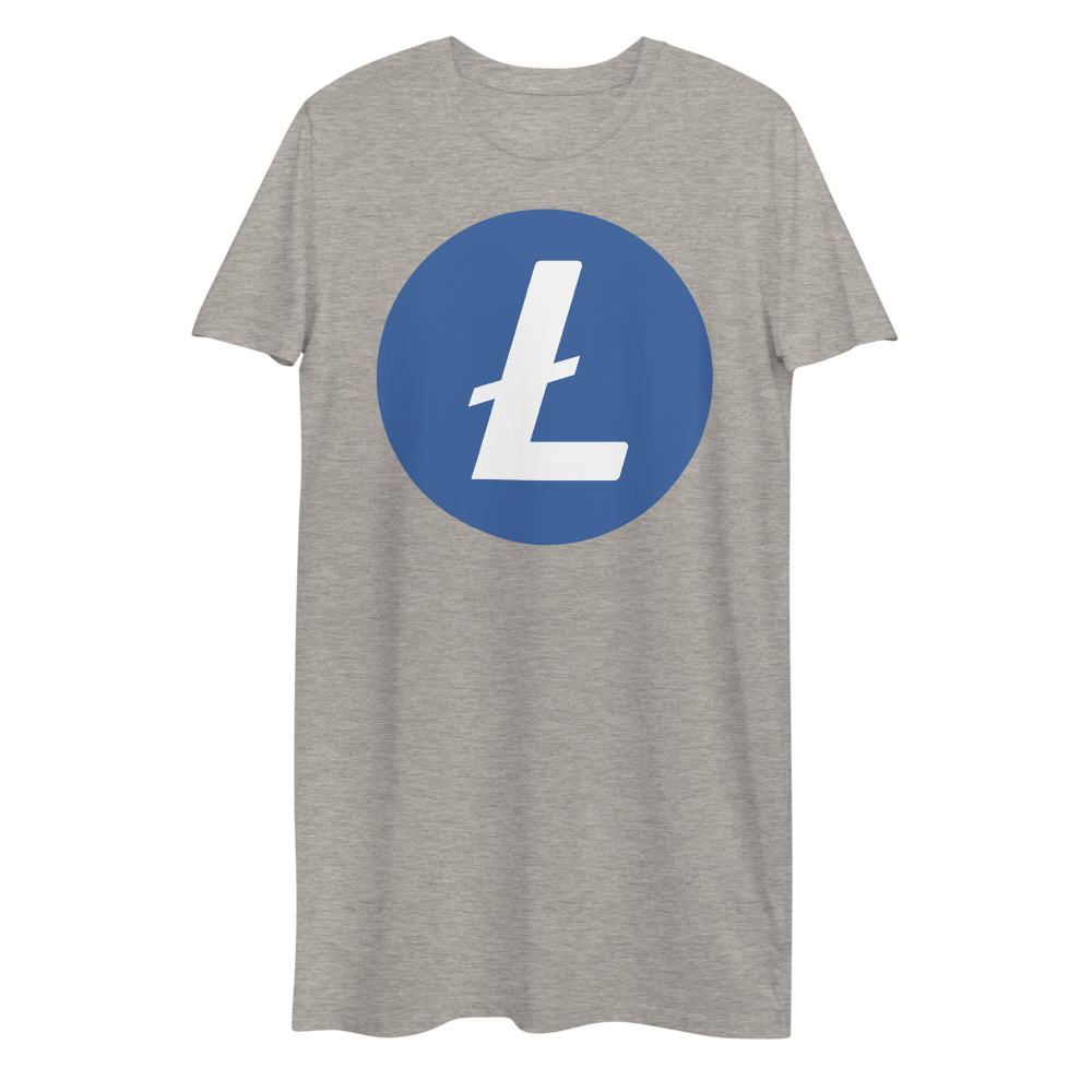 Litecoin Premium T-Shirt Dress  zeroconfs Heather Grey XS 