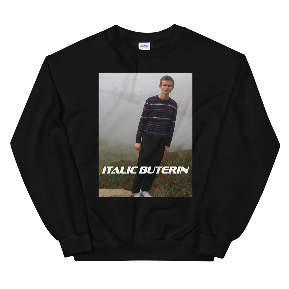 Italic Buterin Ethereum Sweatshirt  zeroconfs Black S 