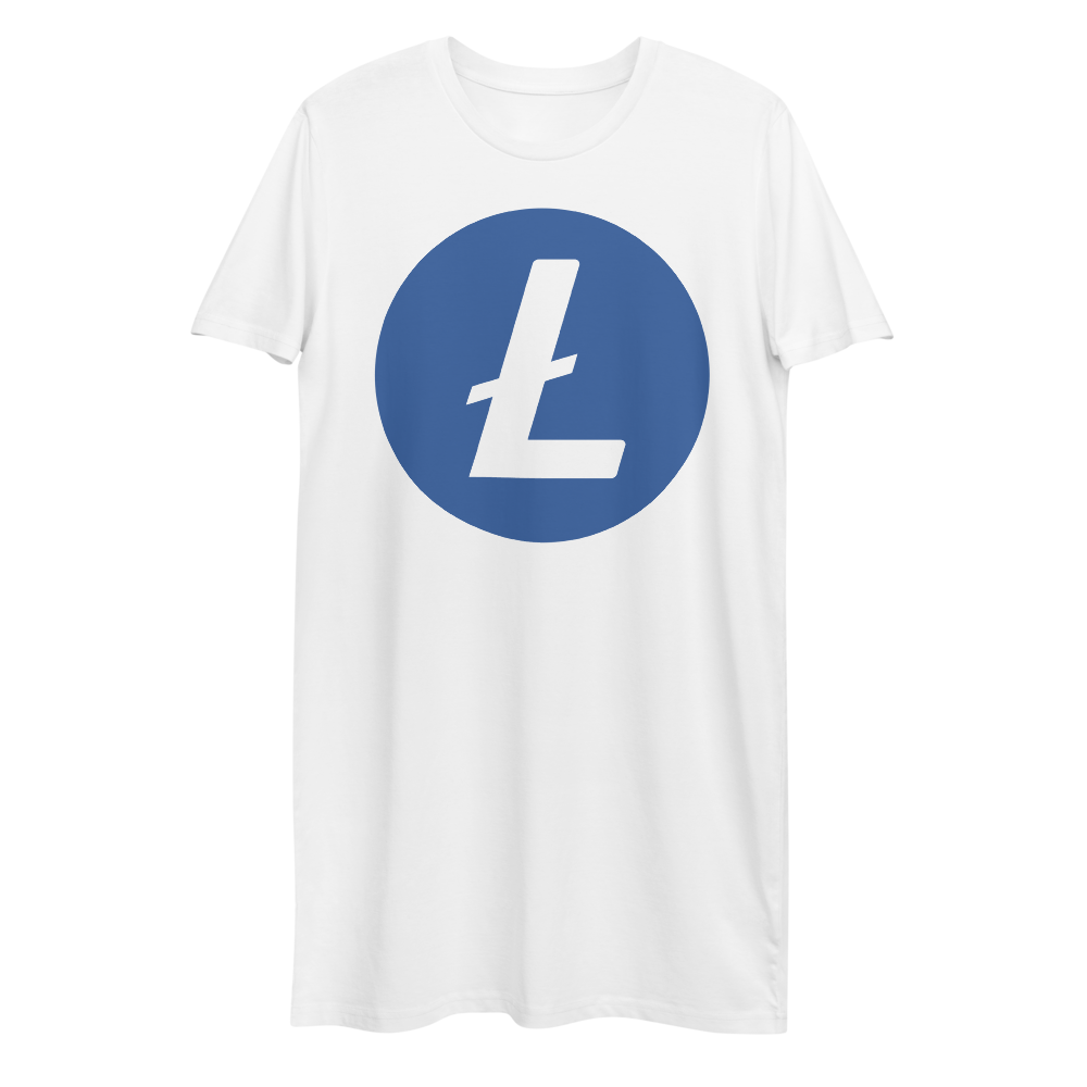 Litecoin Premium T-Shirt Dress  zeroconfs White XS 