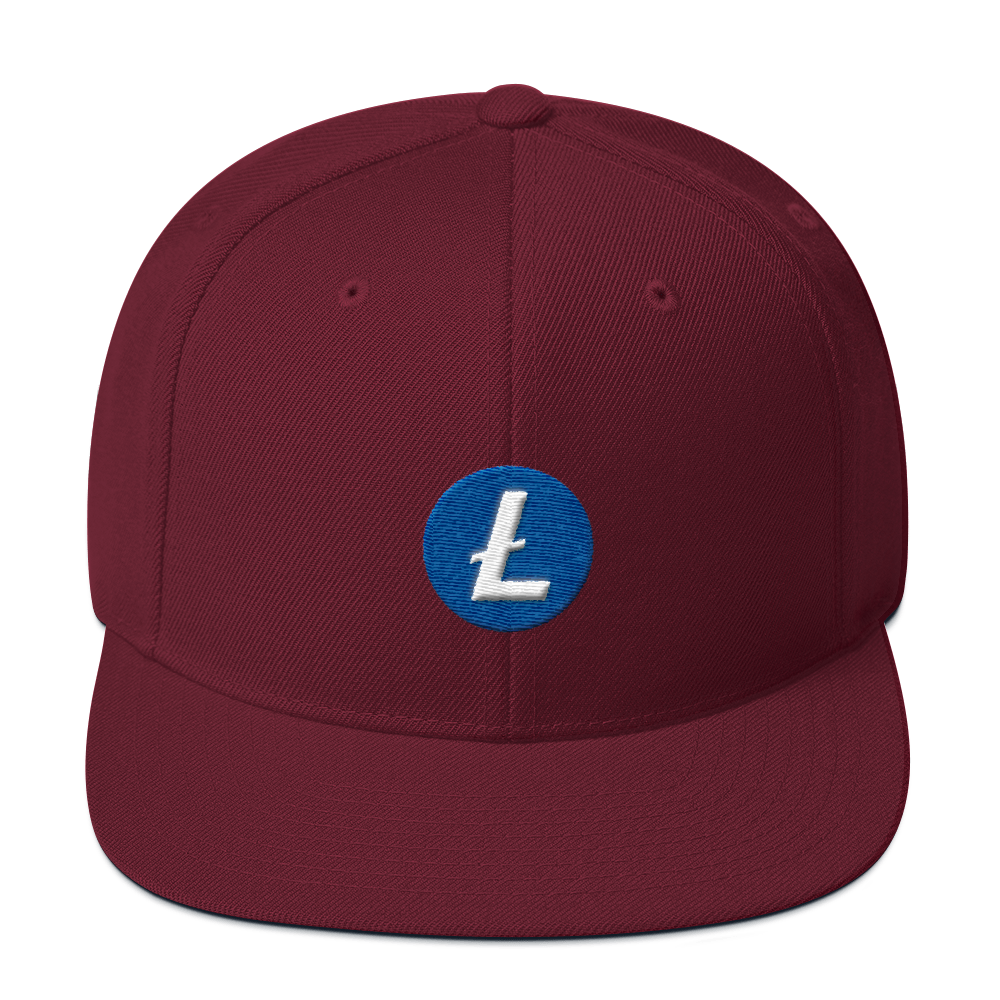Litecoin Snapback Hat  zeroconfs Maroon  