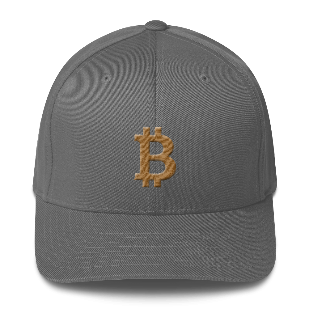 Bitcoin B Flexfit Cap Gold  zeroconfs Grey S/M 