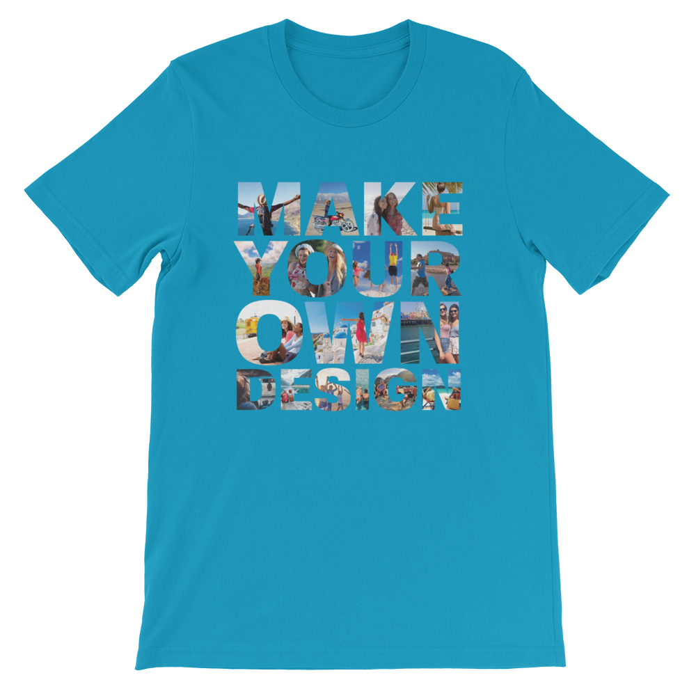 Make Your Own Design Customizable Short-Sleeve T-Shirt  zeroconfs Aqua S 